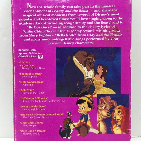 Vintage Set 6 Disney's Sing Along Songs VHS Be Guest Fun Music Bare Necessities - Picture 5 of 15